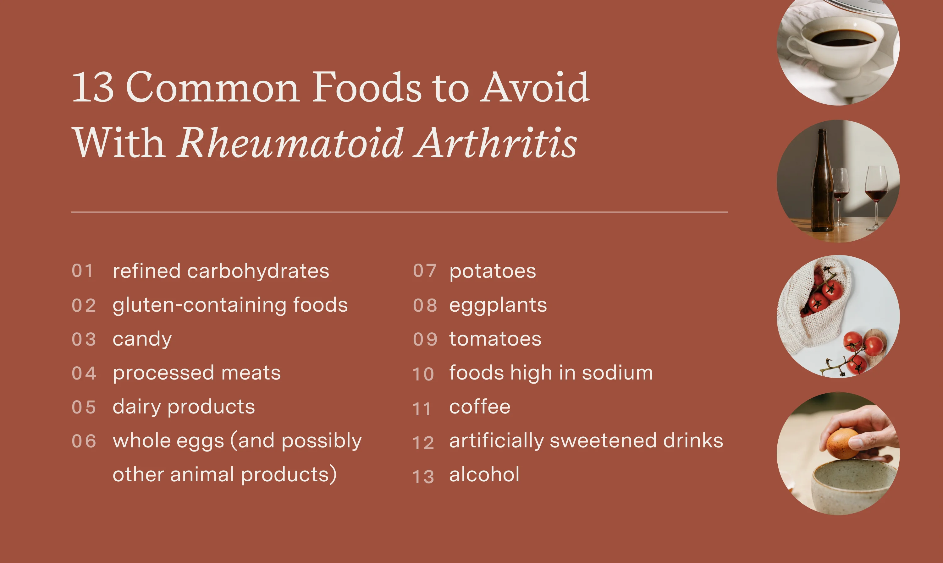 13 common foods to avoid with rheumatoid arthritis